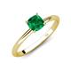 4 - Elodie 6.00 mm Cushion Lab Created Emerald Solitaire Engagement Ring 