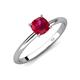 4 - Elodie 6.00 mm Cushion Lab Created Ruby Solitaire Engagement Ring 