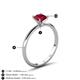 5 - Elodie 6.00 mm Cushion Lab Created Ruby Solitaire Engagement Ring 