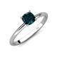 4 - Elodie 6.00 mm Cushion London Blue Topaz Solitaire Engagement Ring 