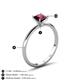 5 - Elodie 6.00 mm Cushion Rhodolite Garnet Solitaire Engagement Ring 