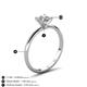5 - Elodie 6.00 mm Cushion Forever Brilliant Moissanite Solitaire Engagement Ring 