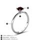 5 - Elodie 6.00 mm Cushion Red Garnet Solitaire Engagement Ring 