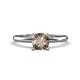 1 - Elodie 6.00 mm Cushion Smoky Quartz Solitaire Engagement Ring 