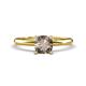 1 - Elodie 6.00 mm Cushion Smoky Quartz Solitaire Engagement Ring 