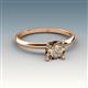 3 - Elodie 6.00 mm Cushion Smoky Quartz Solitaire Engagement Ring 