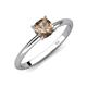 4 - Elodie 6.00 mm Cushion Smoky Quartz Solitaire Engagement Ring 