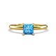 1 - Elodie 6.00 mm Princess Blue Topaz Solitaire Engagement Ring 