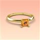 3 - Elodie 6.00 mm Princess Citrine Solitaire Engagement Ring 