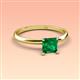 3 - Elodie 6.00 mm Princess Lab Created Emerald Solitaire Engagement Ring 