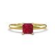 1 - Elodie 6.00 mm Princess Lab Created Ruby Solitaire Engagement Ring 