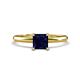 1 - Elodie 6.00 mm Princess Lab Created Blue Sapphire Solitaire Engagement Ring 