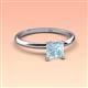 3 - Elodie 6.00 mm Princess Aquamarine Solitaire Engagement Ring 