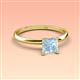 3 - Elodie 6.00 mm Princess Aquamarine Solitaire Engagement Ring 