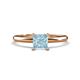 1 - Elodie 6.00 mm Princess Aquamarine Solitaire Engagement Ring 