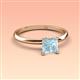 3 - Elodie 6.00 mm Princess Aquamarine Solitaire Engagement Ring 