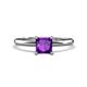 1 - Elodie 6.00 mm Princess Amethyst Solitaire Engagement Ring 