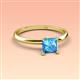 3 - Elodie 6.00 mm Princess Blue Topaz Solitaire Engagement Ring 