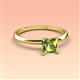 3 - Elodie 6.00 mm Princess Peridot Solitaire Engagement Ring 