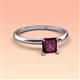 3 - Elodie 6.00 mm Princess Rhodolite Garnet Solitaire Engagement Ring 