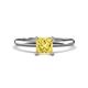 1 - Elodie 6.00 mm Princess Lab Created Yellow Sapphire Solitaire Engagement Ring 