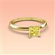 3 - Elodie 6.00 mm Princess Lab Created Yellow Sapphire Solitaire Engagement Ring 