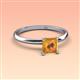 3 - Elodie 6.00 mm Princess Citrine Solitaire Engagement Ring 