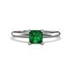 1 - Elodie 6.00 mm Princess Lab Created Emerald Solitaire Engagement Ring 