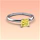 3 - Elodie 6.00 mm Princess Lab Created Yellow Sapphire Solitaire Engagement Ring 