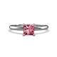 1 - Elodie 6.00 mm Princess Pink Tourmaline Solitaire Engagement Ring 