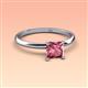 3 - Elodie 6.00 mm Princess Pink Tourmaline Solitaire Engagement Ring 