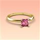 3 - Elodie 6.00 mm Princess Pink Tourmaline Solitaire Engagement Ring 