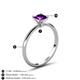 5 - Elodie 6.00 mm Princess Amethyst Solitaire Engagement Ring 