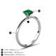 5 - Elodie 6.00 mm Princess Lab Created Emerald Solitaire Engagement Ring 