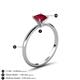 5 - Elodie 6.00 mm Princess Lab Created Ruby Solitaire Engagement Ring 