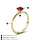 5 - Elodie 6.00 mm Princess Lab Created Ruby Solitaire Engagement Ring 