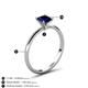 5 - Elodie 6.00 mm Princess Lab Created Blue Sapphire Solitaire Engagement Ring 