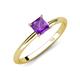4 - Elodie 6.00 mm Princess Amethyst Solitaire Engagement Ring 