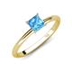 4 - Elodie 6.00 mm Princess Blue Topaz Solitaire Engagement Ring 