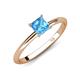 4 - Elodie 6.00 mm Princess Blue Topaz Solitaire Engagement Ring 