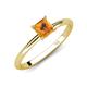 4 - Elodie 6.00 mm Princess Citrine Solitaire Engagement Ring 