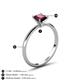 5 - Elodie 6.00 mm Princess Rhodolite Garnet Solitaire Engagement Ring 