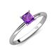 4 - Elodie 6.00 mm Princess Amethyst Solitaire Engagement Ring 