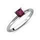 4 - Elodie 6.00 mm Princess Rhodolite Garnet Solitaire Engagement Ring 