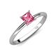 4 - Elodie 6.00 mm Princess Pink Tourmaline Solitaire Engagement Ring 