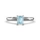 1 - Elodie 7x5 mm Emerald Cut Aquamarine Solitaire Engagement Ring 