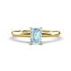 1 - Elodie 7x5 mm Emerald Cut Aquamarine Solitaire Engagement Ring 