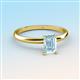 3 - Elodie 7x5 mm Emerald Cut Aquamarine Solitaire Engagement Ring 