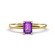 1 - Elodie 7x5 mm Emerald Cut Amethyst Solitaire Engagement Ring 