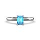 1 - Elodie 7x5 mm Emerald Cut Blue Topaz Solitaire Engagement Ring 